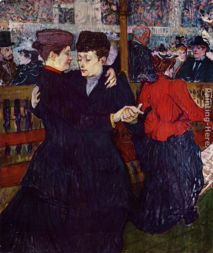 Henri de Toulouse-Lautrec At the Moulin Rouge the Two Waltzers
